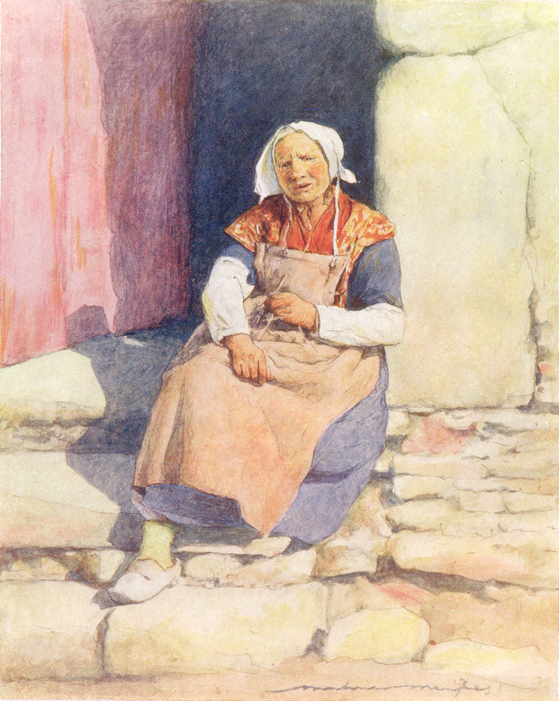 FINISTÈRE BRITTANY BRETAGNE. Steps of mill House, Pont-Aven 1905 old print